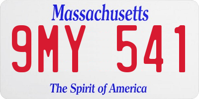 MA license plate 9MY541