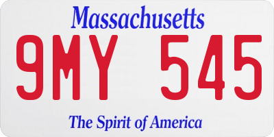 MA license plate 9MY545