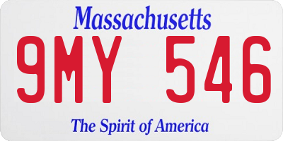 MA license plate 9MY546