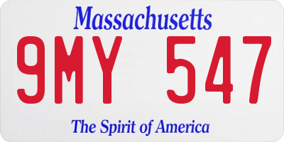 MA license plate 9MY547