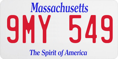 MA license plate 9MY549