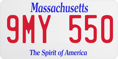 MA license plate 9MY550