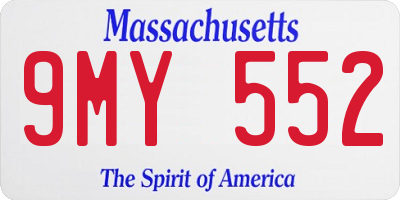 MA license plate 9MY552