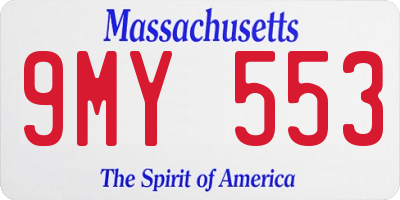 MA license plate 9MY553
