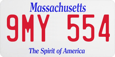 MA license plate 9MY554