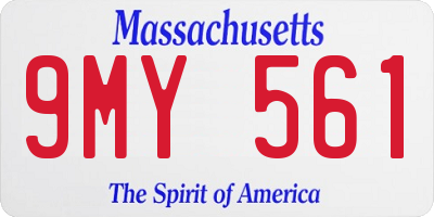 MA license plate 9MY561