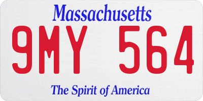 MA license plate 9MY564