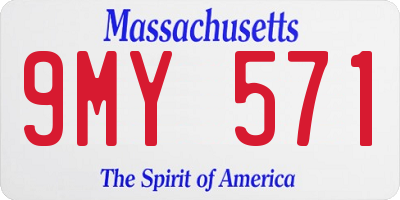 MA license plate 9MY571