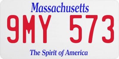 MA license plate 9MY573