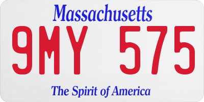 MA license plate 9MY575
