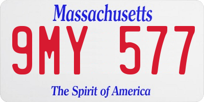MA license plate 9MY577