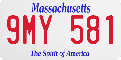 MA license plate 9MY581