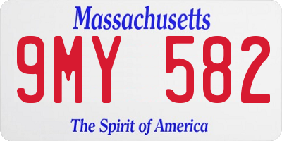 MA license plate 9MY582