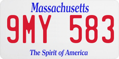 MA license plate 9MY583