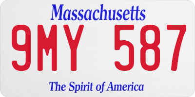 MA license plate 9MY587