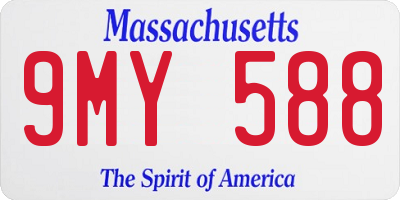 MA license plate 9MY588