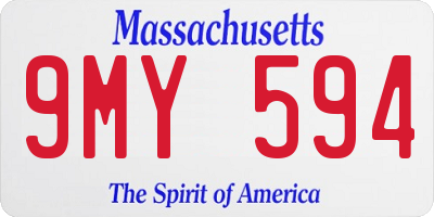 MA license plate 9MY594
