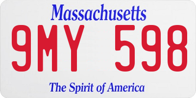 MA license plate 9MY598