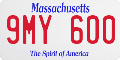 MA license plate 9MY600