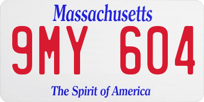 MA license plate 9MY604
