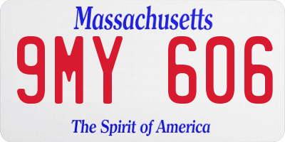 MA license plate 9MY606