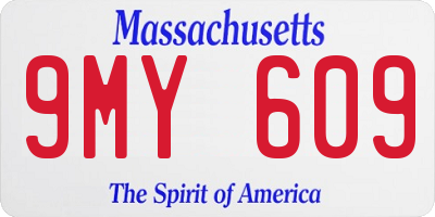 MA license plate 9MY609
