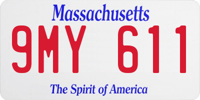 MA license plate 9MY611