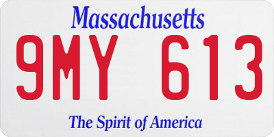 MA license plate 9MY613