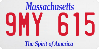 MA license plate 9MY615