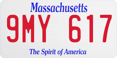 MA license plate 9MY617
