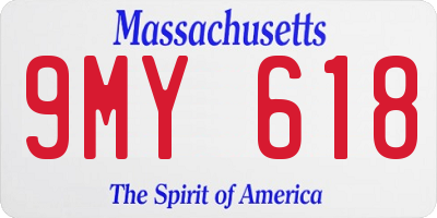 MA license plate 9MY618
