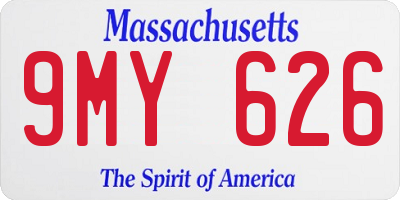 MA license plate 9MY626