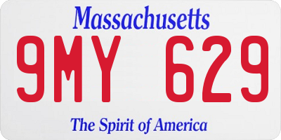 MA license plate 9MY629