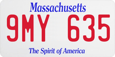 MA license plate 9MY635