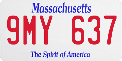 MA license plate 9MY637