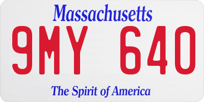MA license plate 9MY640