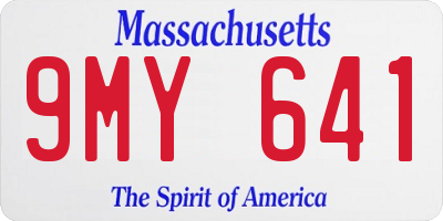 MA license plate 9MY641