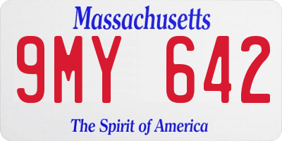 MA license plate 9MY642