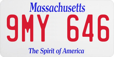 MA license plate 9MY646