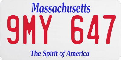 MA license plate 9MY647