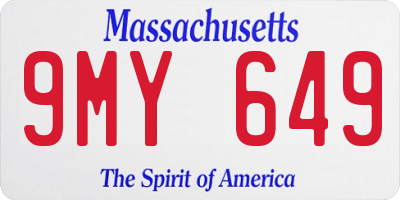 MA license plate 9MY649
