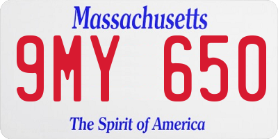 MA license plate 9MY650