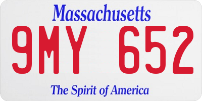 MA license plate 9MY652
