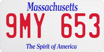 MA license plate 9MY653