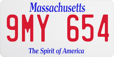 MA license plate 9MY654