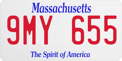 MA license plate 9MY655