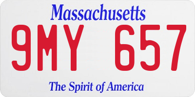 MA license plate 9MY657