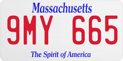 MA license plate 9MY665