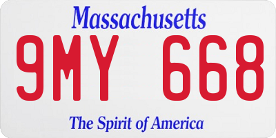 MA license plate 9MY668