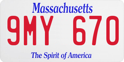 MA license plate 9MY670